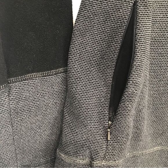 Prana Black Gray Colorblock  Drawstring Hood Cozy Long sleeve Tunic Fleece - Picture 5 of 15